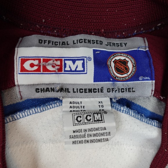 Vintage Colorado Avalanche Jersey Mens XL White NHL Hockey Deschain 19 CCM 90s - Picture 5 of 11
